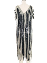 Bead and Sequin Cut Out Fringe Dress Dress arcadeshops.com