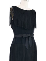 Black Fringe Tank Dress Dress arcadeshops.com