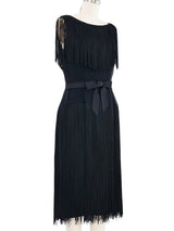 Black Fringe Tank Dress Dress arcadeshops.com