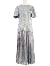 Silver Lame Star Maxi Skirt Ensemble Dress arcadeshops.com