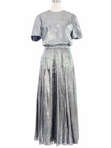 Silver Lame Star Maxi Skirt Ensemble Dress arcadeshops.com