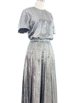 Silver Lame Star Maxi Skirt Ensemble Dress arcadeshops.com