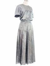 Silver Lame Star Maxi Skirt Ensemble Dress arcadeshops.com