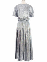 Silver Lame Star Maxi Skirt Ensemble Dress arcadeshops.com