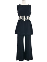 1970s Trompe L'oeil Belted Tunic Ensemble Dress arcadeshops.com