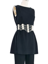 1970s Trompe L'oeil Belted Tunic Ensemble Dress arcadeshops.com