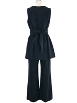 1970s Trompe L'oeil Belted Tunic Ensemble Dress arcadeshops.com