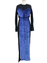 Geoffrey Beene Metallic Blue Accented Gown Ensemble Dress arcadeshops.com