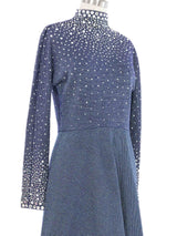 1970s Pauline Trigere Embellished Metallic Knit Dress Dress arcadeshops.com