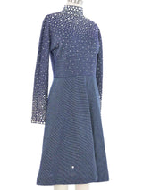 1970s Pauline Trigere Embellished Metallic Knit Dress Dress arcadeshops.com