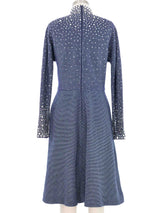 1970s Pauline Trigere Embellished Metallic Knit Dress Dress arcadeshops.com