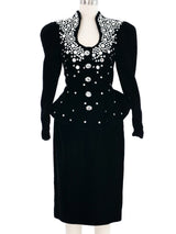 Lillie Rubin Embellished Black Velvet Skirt Suit Suit arcadeshops.com
