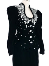 Lillie Rubin Embellished Black Velvet Skirt Suit Suit arcadeshops.com