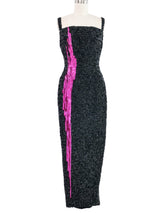 Mr. Blackwell Black Sequin Embellished Gown Dress arcadeshops.com
