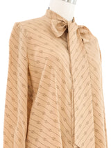 Gucci Silk Monogram Blouse Top arcadeshops.com