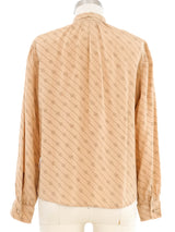 Gucci Silk Monogram Blouse Top arcadeshops.com