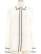 2015 Gucci Rick Rack Trimmed Blouse Top arcadeshops.com