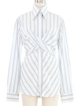 2003 Dolce & Gabbana Striped Tie Front Blouse Top arcadeshops.com