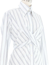 2003 Dolce & Gabbana Striped Tie Front Blouse Top arcadeshops.com