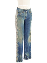 Dolce & Gabbana Python Trim Jeans Bottom arcadeshops.com