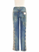 Dolce & Gabbana Python Trim Jeans Bottom arcadeshops.com