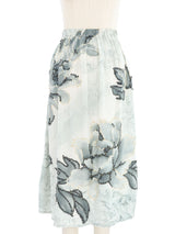 Embellished Floral Print Silk Skirt Bottom arcadeshops.com