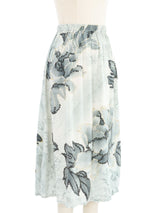 Embellished Floral Print Silk Skirt Bottom arcadeshops.com
