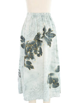 Embellished Floral Print Silk Skirt Bottom arcadeshops.com