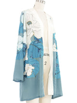 Embellished Hand Painted Blue Floral Top Top arcadeshops.com