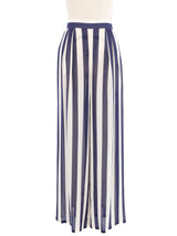 Escada Navy Candy Striped Silk Trousers Bottom arcadeshops.com