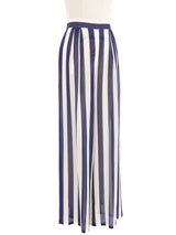 Escada Navy Candy Striped Silk Trousers Bottom arcadeshops.com