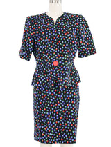 1980s Yves Saint Laurent Floral Printed Skirt Ensemble Suit arcadeshops.com
