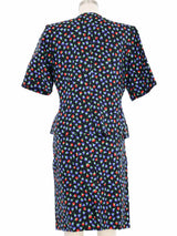 1980s Yves Saint Laurent Floral Printed Skirt Ensemble Suit arcadeshops.com