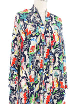 Chanel Paris Cafe Print Silk Jacket Jacket arcadeshops.com