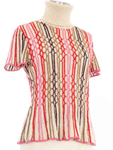 Missoni Short Sleeve Knit Turtleneck Top arcadeshops.com