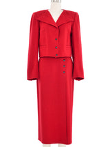 Sonia Rykiel Red Knit Skirt Suit Suit arcadeshops.com