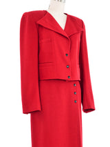 Sonia Rykiel Red Knit Skirt Suit Suit arcadeshops.com