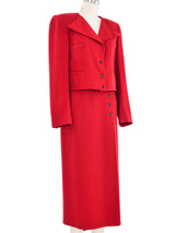 Sonia Rykiel Red Knit Skirt Suit Suit arcadeshops.com