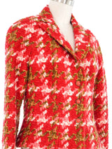 Roberto Cavalli Red Houndstooth Tweed Jacket Jacket arcadeshops.com