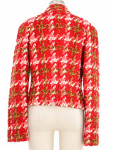 Roberto Cavalli Red Houndstooth Tweed Jacket Jacket arcadeshops.com