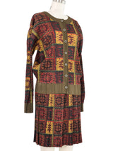 Issey Miyake Pleats Please Granny Square Print Skirt Ensemble Suit arcadeshops.com