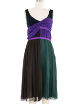 2005 Prada Colorblock Ruched Chiffon Dress Dress arcadeshops.com