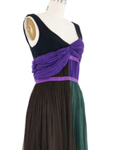 2005 Prada Colorblock Ruched Chiffon Dress Dress arcadeshops.com