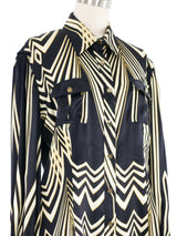 Roberto Cavalli Multi Striped Satin Blouse Top arcadeshops.com