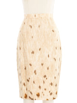 Escada Watercolor Animal Print Satin Skirt Suit Suit arcadeshops.com