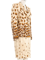 Escada Watercolor Animal Print Satin Skirt Suit Suit arcadeshops.com