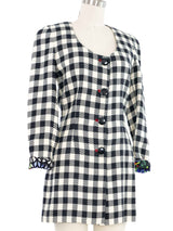 1980s Gianni Versace Houndstooth Blazer Dress arcadeshops.com