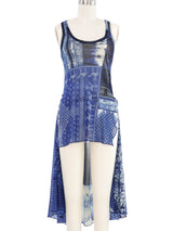 Jean Paul Gaultier Printed Mesh High Low Tank Top arcadeshops.com