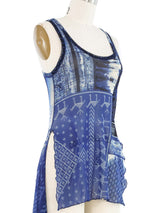 Jean Paul Gaultier Printed Mesh High Low Tank Top arcadeshops.com
