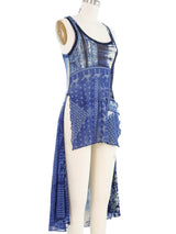 Jean Paul Gaultier Printed Mesh High Low Tank Top arcadeshops.com